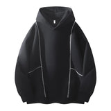 Riolio  New Autumn Winter Men Hoodie Fashion Trendy Contrast Stitching Loose Fit Unisex Casual Sweatshirt Outerwear