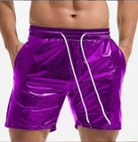 Riolio  Men's shiny shorts beach casual short pants Summer beach pants male quick-drying loose Short pants
