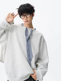 Riolio  hoodie Men Solid Color Round Neck Sweatshirt Long Sleeve Pullover Soft Comfortable Crewneck Sweatshirt For Autumn Casual Wear