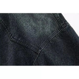 Riolio Retro Japanese Sle Distred Denim Jaet Men's Casual Loose Fit Outerwear Youth Trendy Wear Resistant Zipper Decoration