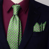 Riolio  2PCS Neck Tie Set 8CM Top Cotton Floral Printed Necktie Fashion Block Flower Suit Ties For Men Shirt Handkerchief Wedding Cravat