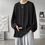 Riolio  Autumn New High Quality T-shirt For Men Hip Hop Long Sleeve Fashion Luxury Tops Korean Casual Solid Color Male Loose Tees