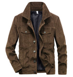 Riolio Wellsome Men's Streetwear Motorcycle Corduroy Coats Winter Bomber Jackets Men's Windbreaker Multi-pocket Cotton Cargo Parkas