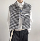 Riolio  Retro Short Sleeveless Vest Waistcoat For Men