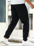 Riolio  Men's black casual pants, loose, comfortable and versatile trousers, suitable for daily commute, sports and fashion.