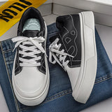 Riolio  New plus size student sports shoes versatile thick sole height increasing white shoes men's casual board shoes