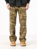Autumn and Spring Fashion Trend Printed American Vintage Straight Leg Work Pants Men's Casual Loose Sports High Quality Pants