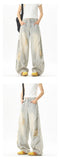 Riolio Men Ripped Jeans Unique Patchwork Loose Fit Straight Leg Denim Fashion Casual Trendy Streetwear Distressed Comfort Vintage Style