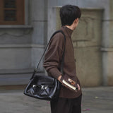 Riolio New Korean Fashion Men Sweater Light Luxury Trendy Turtleneck Knit Solid Color Pullover Leisure Retro Long Sleeve Basic Knitwear