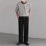 Riolio  New Men Fashion Tops Clothing Luxury Korean Popular Textured O Neck T-shirt Streetwear Leisure Short Sleeve Jacquard Tees M-3XL