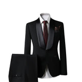 Riolio  Elegant Slim Fit Wedding Suit Set with Qingguo Collar for Groom Business Formal Fashionable Men's Tuxedo Wedding Ceremony Dress