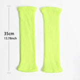 Riolio  Winter Bright Green Color JK Style Spice Girls College Foot Cover Warm Pile Long Socks Boot Cuff Cover Knitted Leg Warmers