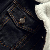 Riolio Men Winter Autumn Jacket Denim Inner Fleece Thicken Winter Jeans Jacket Coat Men's Turn-down Velvet Jacket Mens Fur Parkas