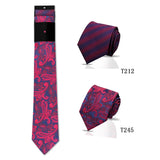 Riolio  2pcs Man Tie Classic Business Necktie Blue Wine Pink Solid Color Smart Casual Suit Necktie Striped Plaid Paisley Neck Gravatas