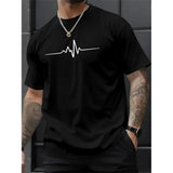 Riolio  Creative Graphic Printed T Shirts Summer Loose Casual Sports Men's Round Neck Clothes Fashion Simple Cotton Short Sleeved Tops