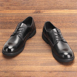 Riolio  Genuine Leather Men Derby Shoes Ultralight Comfortable fashion Men Casual shoes Black Men Leather Shoes