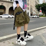 Riolio  Working Shorts Men's Personality Loose Casual Five-point Pants Street Versatile Wear Wide-leg Pants