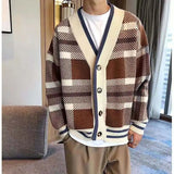 Riolio New Men's Casual Cardigan Korean Version Of The Laziness Sweater Male Wild Coat Loose Thick Wool Outer Needle Sweater