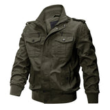 Riolio Men's Tactical Pilot Jaet WS  Military Fan Special Forces Officer Coat Cotton Denim Zipper Closure Long Sve