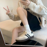 Riolio  British Fashion Shoes Students Vulcanized Shoes Casual Sports Flat Shoes Women's Leather Retro Training