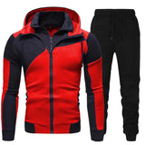 Riolio Men Tracksuits Set Spring Autumn Long Sleeve Hoodie Zipper Jogging Trouser Patchwork Fitness Run Suit Casual Clothing Sportswear