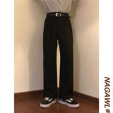Riolio Retro Japanese Sle y Straight Leg Pants Men's Women's Caramel Brown Draped Casual Loose Summer Long Trousers Trendy B...
