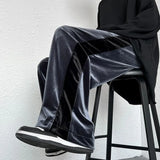 Riolio  High Street Casual Sweatpants Men's Gold Velvet Wide-leg Pants Spring Fall Clothes Large Size Trendy Loose Y2k Glossy Long Pants