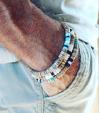 Riolio Mens bracelet set Mens beaded bracelet Surfer style bracelet.Mens bracelet stack Stacking bracelets Stretch Boho bracelets