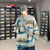 Riolio Striped Cardigan Sweater Men Korean Knitted Sweater Pullover Harajuku Hip Hop Streetwear Loose Knitwear Coat Male Clothes