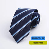 Riolio  Polyester 8cm Striped Dots Men's Tie Suitable For Wedding Parties Work Black Blue Navy Colors Necktie