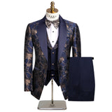 Riolio  Autumn/Winter New Plus Sizes Shawl Collar Jacquard Smart Gown Performance Outfit Black European Style Suit For Wedding