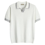 Riolio  High End Fashion Casual England Style Polo Shirt Summer New Versatile Short Sleeve Men Panelled Striped Lapel Breathable Tops