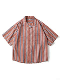 Riolio  Spring and Summer New Men's Short Sleeved Floral Shirt Cardigan Hawaii Style Loose Men's Short Sleeved Shirt