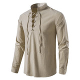 Riolio  Spring Summer Men's Linen Shirts Casual Men Long Sleeve Button Loose Henley Shirts Fashion Man Beach Breathable Shirts Clothing