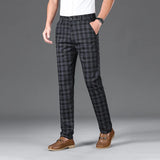 Riolio  Luxury Brand Men's Stripe Plaid Casual Pants Men Army Green Four Seasons High Quality Business Trousers Men's Slim Straight Pant