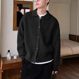 Riolio Men Fashion Daily Outerwears Cardigan Fall Winter Korean Casual Long Sleeve Sweater Baggy Thicken Thermal Knitted Sweaters Male