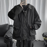 Riolio Fall Winter Thickened Work Jacket Korean Style Trendy Hooded Jacket Men 2025 New Versatile Loose Fashion Top Aesthetic Urban