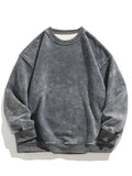 Riolio 360G Heavy Cotton Oversized Sweatshirts Men/Women Korean Fashion Couples Crew-Neck Vintage Washed Y2K Hoodie Loose Pullover Tops