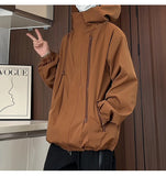 Riolio Spring Autumn Casual Jacket Men/Women Zipper Design High Quality Unisex Outdoor Waterproof Hooded Windbreaker Coats 5Colors