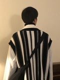 Riolio Knitted Sweaters for Men Y2k Vintage Waistcoat Man Clothes Striped Sleeveless Vest Aesthetic Black Korean Fashion Casual Cotton
