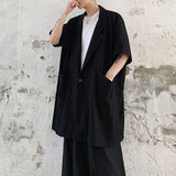 Riolio  Mens Dark Loose Casual Windbreaker Summer Streetwear Fashion Youth Trend Temperament Medium Long Jacket Men'S Clothing New