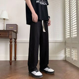 Riolio  Men's Trendy Casual High Waist Summer Casual Loose Fashion Trendy Brand Youth Trendy Trousers