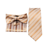 Riolio  Business Men Tie Set With Bowtie Pocket Square Cufflinks Necktie Suit Set Paisley Dot Floral Style New Fashion Classic Bow Tie