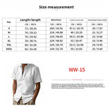 Riolio Summer New Solid Color Linen Men's Shirt Turn-down Collar Short Sleeve Men's Loose Casual Pocket Outdoor Vacation Shirt