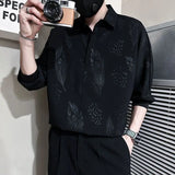 Riolio  Bat-sleeve Men's Shirt Seven-tenths Sleeve Summer Trendy Brand Loose Casual Stylish Short Sleeve