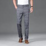 Riolio  Luxury Brand Men's Stripe Plaid Casual Pants Men Army Green Four Seasons High Quality Business Trousers Men's Slim Straight Pant