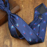 Riolio  New Trendy Mens Brown Green Navy Neckties 8cm Luxury Dots Floral Neck Ties Adult College Student Animal Printed Tie Cravat
