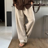 Riolio New Japanese Retro Men Casual Pants Luxury Draped Wide Leg Leisure Solid Color Straight Trousers High Quality Elegant Sweatpants