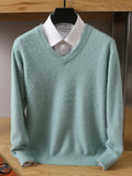 Riolio 2024 NEW Men's Cashmere Sweater V-Neck Pullovers Knit Large Size Winter New Tops Long Sleeve High-End Jumpers