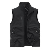 Riolio Summer Vest Jacket Waistcoats Male Breathable Men's Multi-pocket Fishing Photography New Vest Men's Thin Stand-up Collar Vest